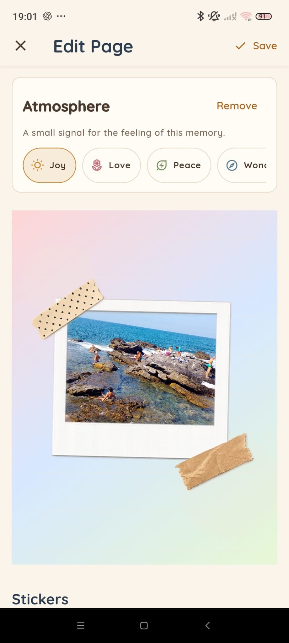 Original Paper theme shown in NoFi Diary on Android