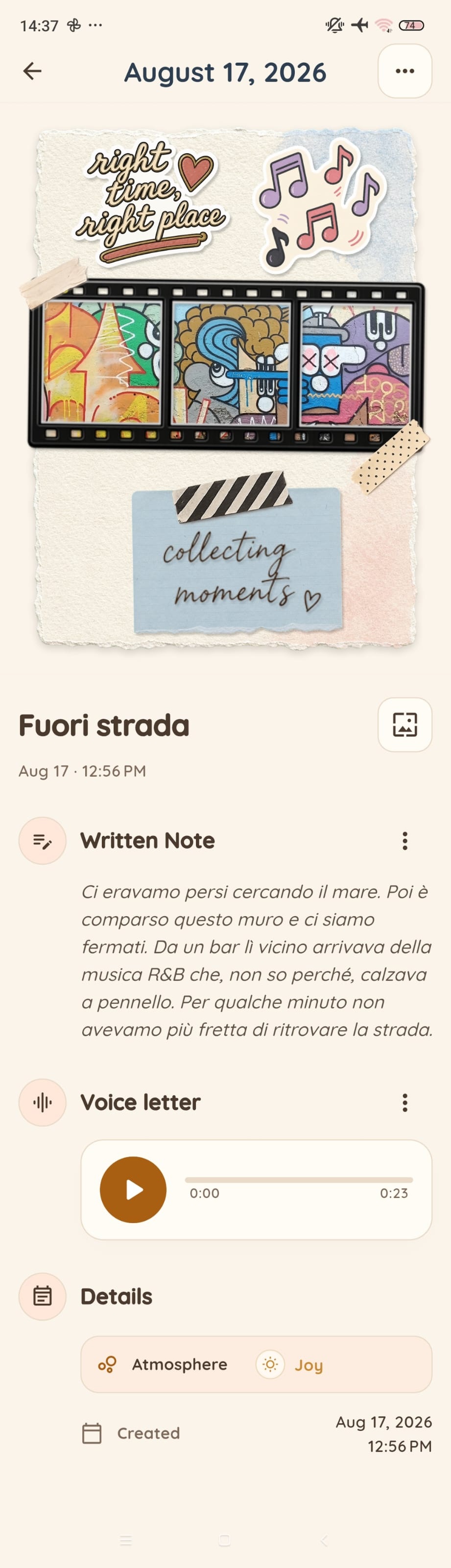 A NoFi diary page — Off the beaten path